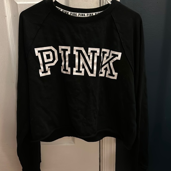 PINK Victoria's Secret Sweaters - Pink Cropped Crew Neck